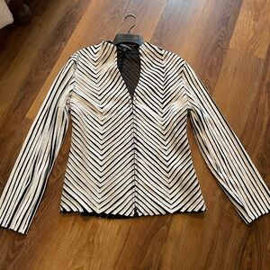 Black and White Striped Blazer